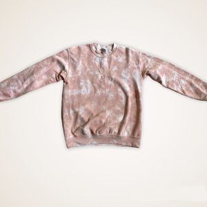 Baby Pink Tie Dye Crewneck with Nike Logo